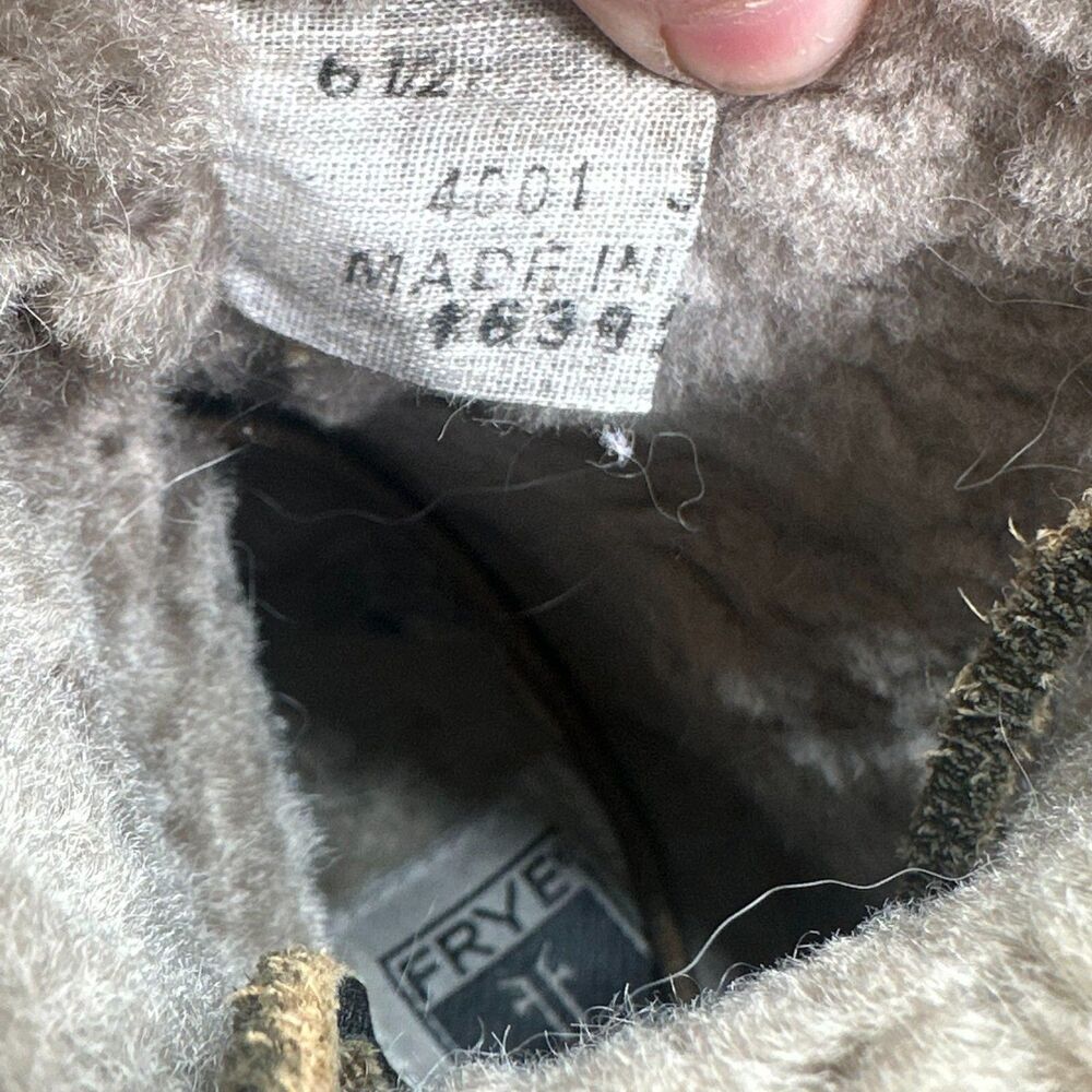 Frye Veronica Women's 6.5 Brown Leather Shearling Duck Boots Lace-Up Mid-Calf - Picture 11 of 12